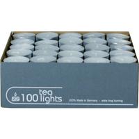 Theelichtjes/waxinelichtjes - wit - 100x stuks - 5 branduren - geurloze kaars