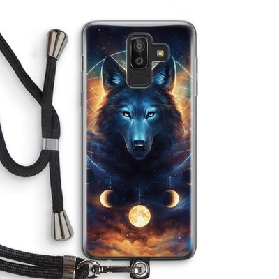 Wolf Dreamcatcher: Samsung Galaxy J8 (2018) Transparant Hoesje met koord