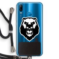 Angry Bear (white): Huawei P20 Lite Transparant Hoesje met koord