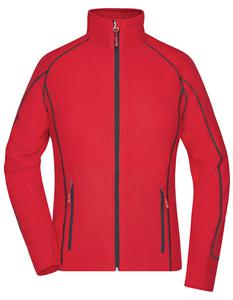 James & Nicholson JN596 Ladies´ Structure Fleece Jacket - Red/Carbon - L