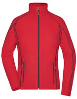James & Nicholson JN596 Ladies´ Structure Fleece Jacket - Red/Carbon - L - thumbnail