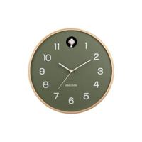 Karlsson - Wall clock Natural Cuckoo birch wood jungle green