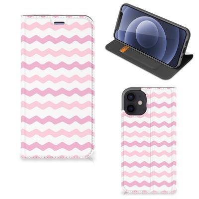iPhone 12 Mini | Hoesje met Magneet | Waves Roze