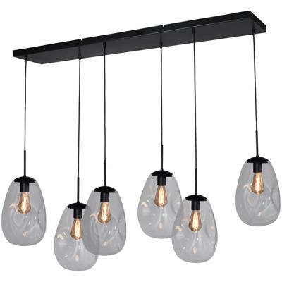 Masterlight HanglampLava 6x helder glas Ø 22,5cm - 2761-05-130-25-60060