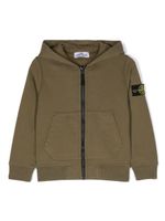 Stone Island Junior Compass logo-patch zipped cardigan - Vert