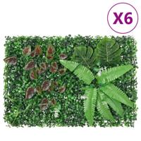 VidaXL Hek met kunstplanten 6 st 40x60 cm groen