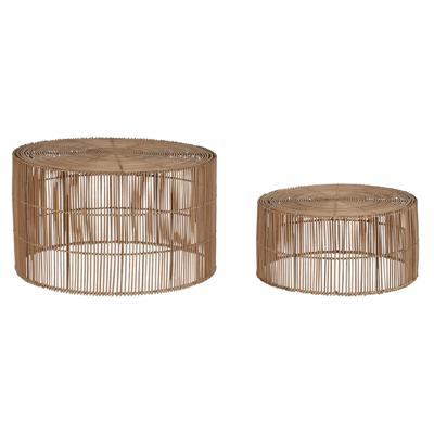 Set van 2 tafels Home ESPRIT Natuurlijk 70 x 70 x 40 cm