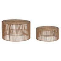 Set van 2 tafels Home ESPRIT Natuurlijk 70 x 70 x 40 cm