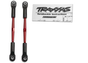 Turnbuckles, aluminum (red-anodized), toe links, 61mm (2)(assembled with rod ends & hollow balls) (fits stampede) (requires 5mm aluminum wrench #5477)