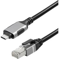 Maxtrack USB-C / RJ45 Netwerk Adapterkabel CAT 6 [1x USB-C stekker - 1x RJ45-stekker] 1.00 m Zwart