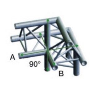 Showtec GT30-010 3-weg truss koppelstuk Apex Up, Hoek 90 + Rechts omlaag