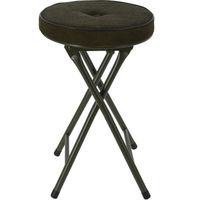 Home & Styling Bijzet krukje/stoel - Opvouwbaar - donkergroen Ribcord - D33 x H49 cm - Krukjes - thumbnail