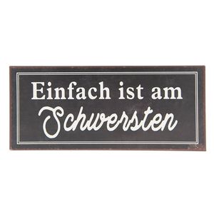 Clayre & Eef Tekstbord 30x13 cm Bruin Metaal Rechthoek Wandbord Bruin Wandbord