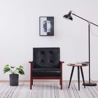 Fauteuil kunstleer zwart - thumbnail