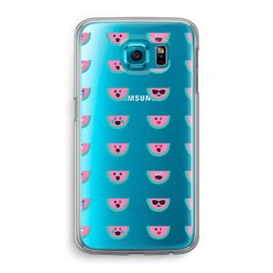 Smiley watermeloenprint: Samsung Galaxy S6 Transparant Hoesje