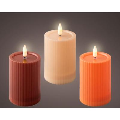 Lumineo Solar kaars kunststof ø7.5cmx10cm