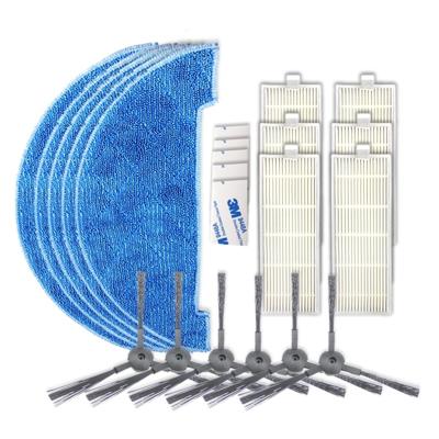 XI297 3 paar K614 zijborstels + 5 stuks K636 Rags + 6 stuks I207 filters + 5 stuks G604 magische zelfklevende stickers voor ILIFE A4