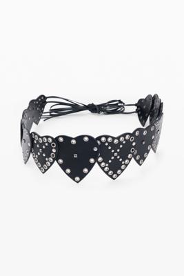 Riem met hartjesstuds - BLACK - U