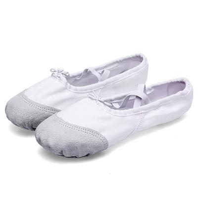 2 paar flats zachte ballet schoenen Latin yoga dans sport schoenen voor kinderen & volwassen schoenmaat: 45 (wit)
