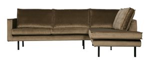 BePureHome Hoekbank 'Rodeo' Rechts, Velvet, kleur Taupe