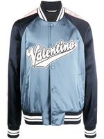 Valentino Garavani veste bomber à patch logo - Bleu - thumbnail