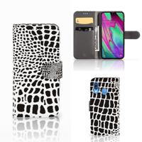 Samsung Galaxy A40 | Telefoonhoesje | Met pasjeshouder | Slangenprint