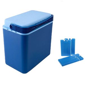 Koelbox donkerblauw 24 liter 39 x 25 x 40 cm incl. 4 koelelementen