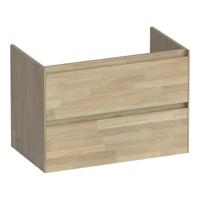 Brauer Inspire - Onderkast 80 cm - met 2 Softclose Lades Greeploos en 1 Sifon Uitsparing - Vingerlas Eiken Grijs