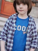 T-shirt voor jongens met print op de voorkant blauw