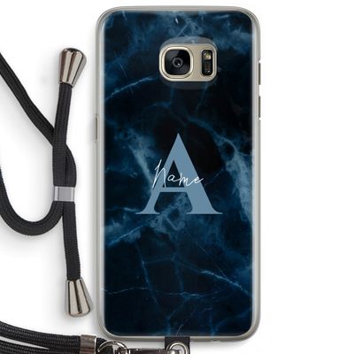 Midnight Marble: Samsung Galaxy S7 Edge Transparant Hoesje met koord