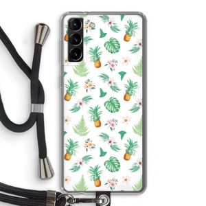 Ananas bladeren: Samsung Galaxy S21 Plus Transparant Hoesje met koord