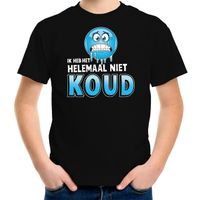 Funny emoticon t-shirt ik heb het helemaal niet koud zwart voor kids