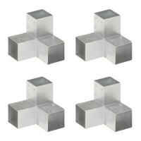 Paalverbindingen 4 st Y-vorm 91x91 mm gegalvaniseerd metaal