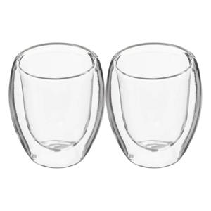 Secret de Gourmet Espressokopjes - 2x stuks - dubbelwandig glas - 70 ml - ristretto kopjes