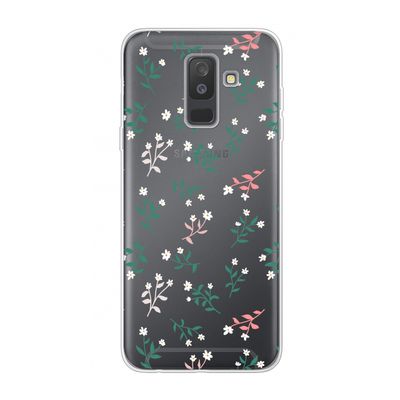 Small white flowers: Samsung Galaxy A6 Plus (2018) Transparant Hoesje