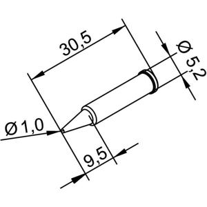 Ersa 102 PD LF 10 Soldeerpunt Potloodvorm, Ersadur Grootte soldeerpunt 1 mm Inhoud: 1 stuk(s)