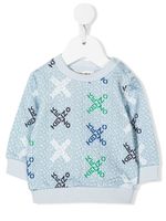 Kenzo Kids sweat à logo Cross imprimé - Bleu