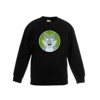 Sweater wolf zwart kinderen 14-15 jaar (170/176)  -