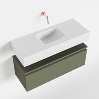 Toiletmeubel Mondiaz Andor | 80 cm | Meubelkleur Army | Lex vrijhangend wastafel Talc Midden | Zonder kraangat