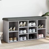 Schoenenbank 102x32x50 cm bewerkt hout grijs sonoma eikenkleur