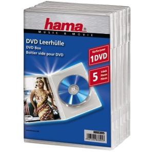 Hama DVD doosje standaard 5-pack TV accessoire Transparant