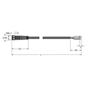 Turck 6625553 Sensor/actuator aansluitkabel Aantal polen (sensoren): 4 2 m 1 stuk(s)