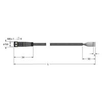 Turck 6625553 Sensor/actuator aansluitkabel Aantal polen (sensoren): 4 2 m 1 stuk(s)