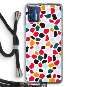 Colored Giraffe: Motorola Moto G9 Plus Transparant Hoesje met koord