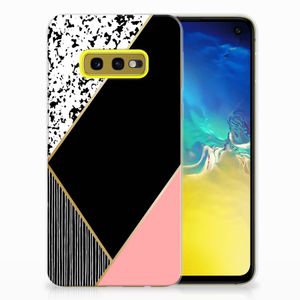 Samsung Galaxy S10e TPU Hoesje Zwart Roze Vormen