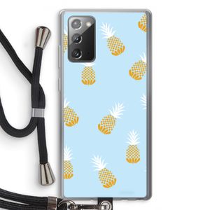Ananasjes: Samsung Galaxy Note 20 / Note 20 5G Transparant Hoesje met koord