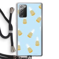 Ananasjes: Samsung Galaxy Note 20 / Note 20 5G Transparant Hoesje met koord