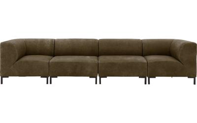 Goossens Excellent Bank Marshall groen, leer, 2 x 1,5-zits, urban industrieel