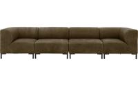 Goossens Excellent Bank Marshall groen, leer, 2 x 1,5-zits, urban industrieel