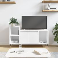 Tv-meubel 100x35x55 cm bewerkt hout wit - thumbnail